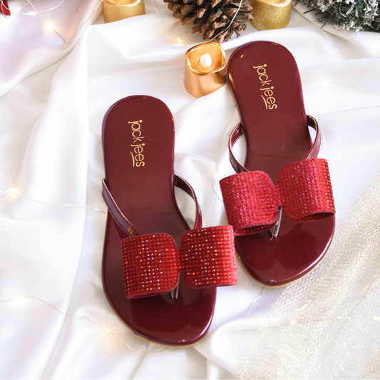 Glimmer Slides Maroon