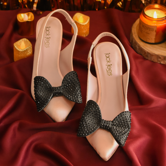 Crystal Bow Heels Pink