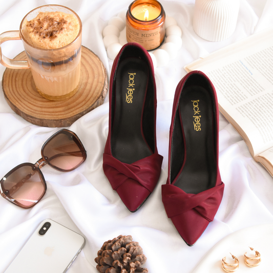 Wrap Heels Maroon