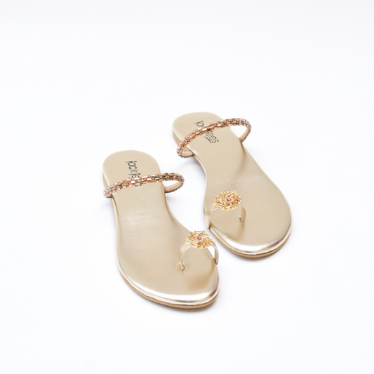 Crystal Bloom Flats Golden