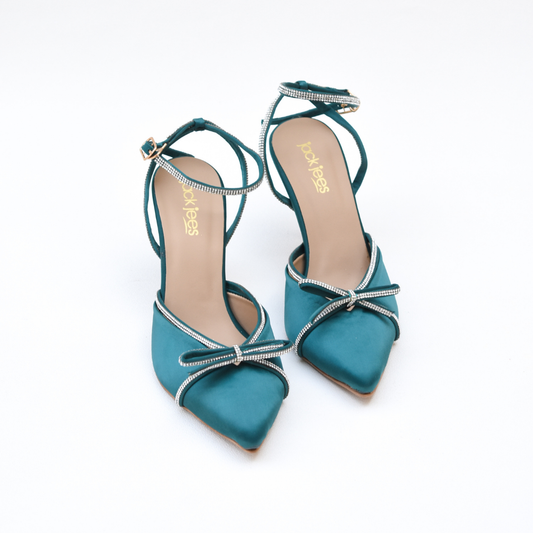 Glitter Strap Stilettos Green