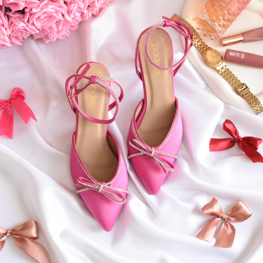 Glitter Strap Stilettos Pink