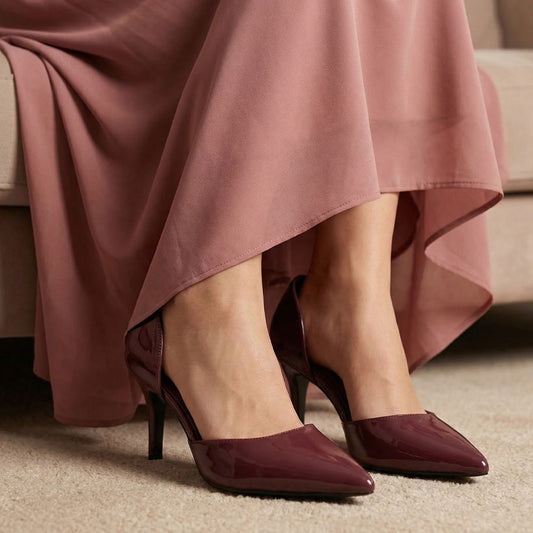 Royal Edge - Maroon Pointed High Heels