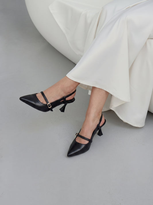 Elan Slingback Heels Black