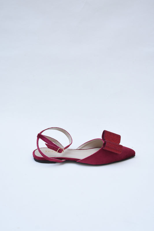 Velora Bow Flats Maroon