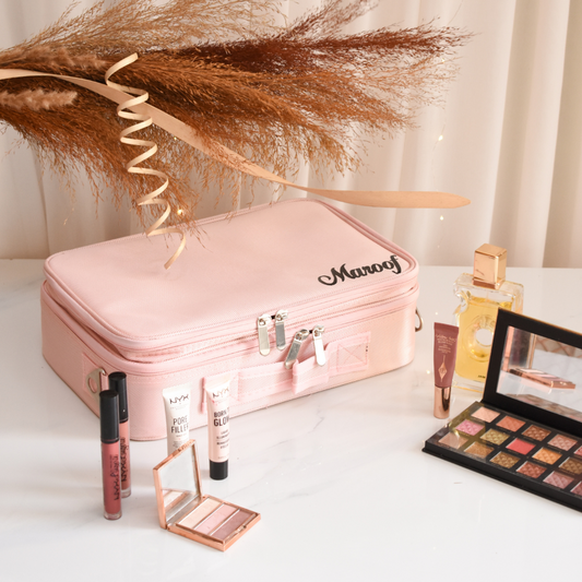 Dual Zip Glam Bag Medium Pink