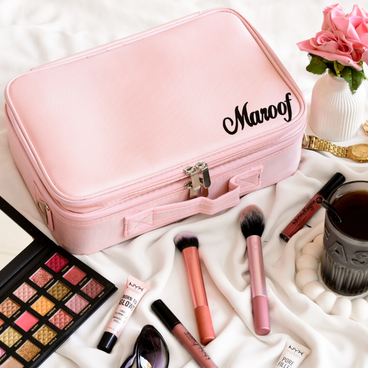 Dual Zip Glam Bag Medium Pink