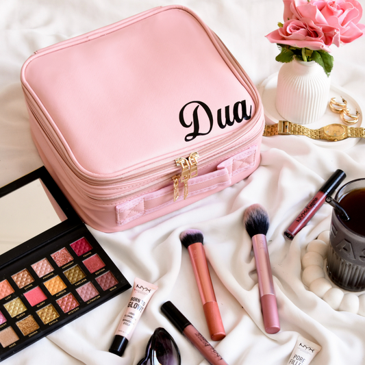 Dual Zip Glam Bag Small Pink