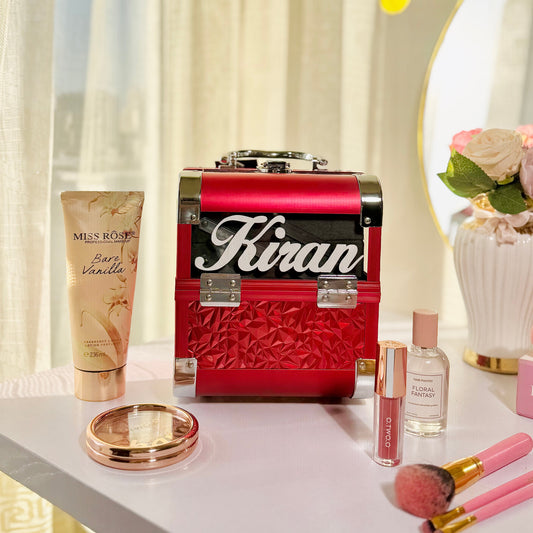 Crystal Clear Vanity Box Red