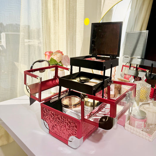 Crystal Clear Vanity Box Red
