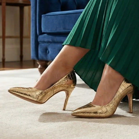 Metallic Muse Heels Golden