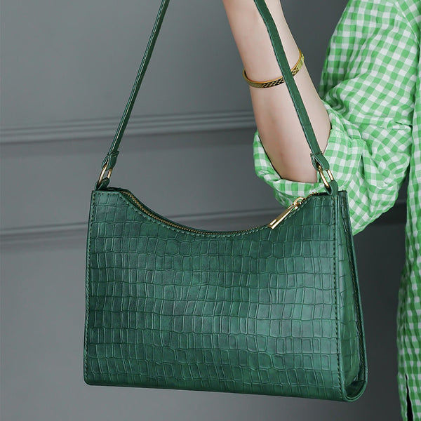 Moda Croc-Embossed Bag Green