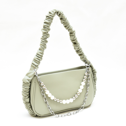 Pearl Chain Shoulder Bag Green