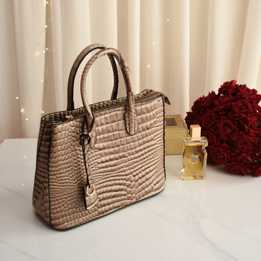 Luxe Croco Bag Beige