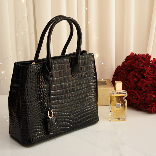 Luxe Croco Bag Black