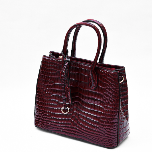 Luxe Croco Bag Maroon