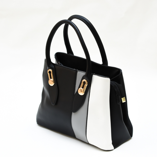 Chic Tricolor Tote Black