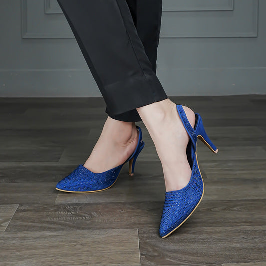 Showstopper Sling Back Heels Blue