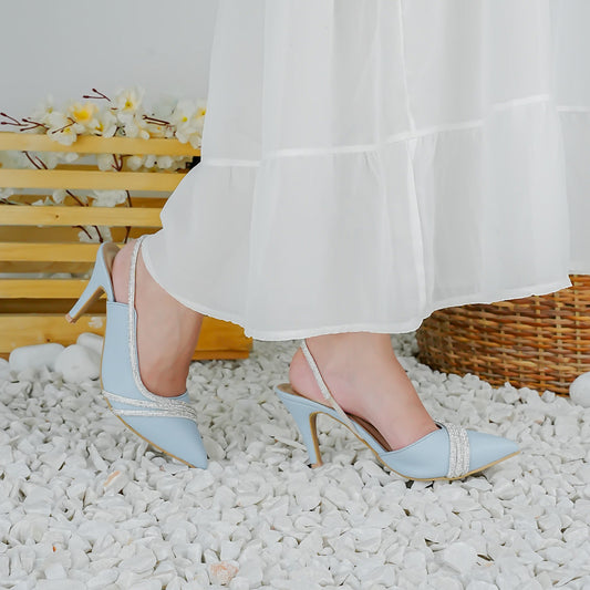 Crystal Cascade Heels Blue