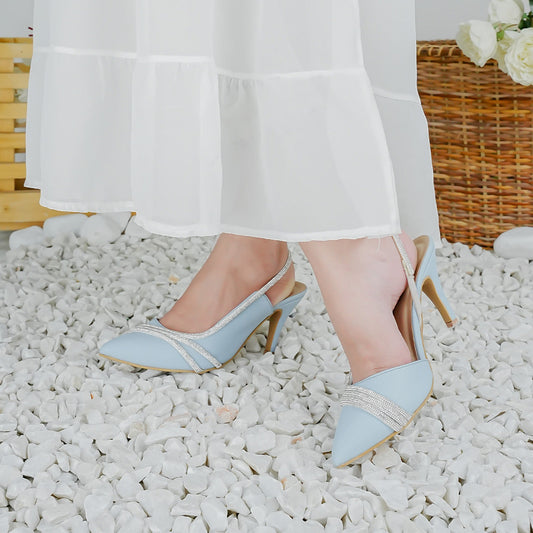 Crystal Cascade Heels Blue