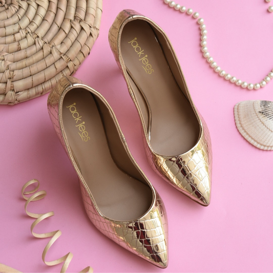 Metallic Muse Heels Golden