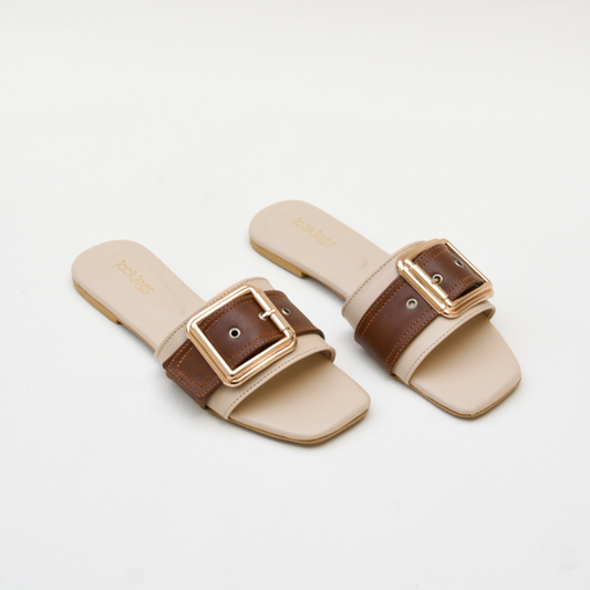 Urban Buckle Flats Beige