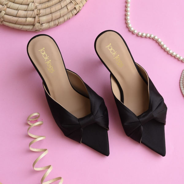 Midnight Elegance Mules Black