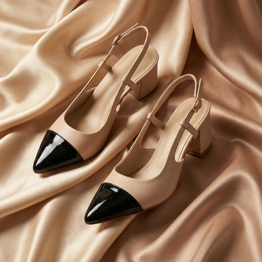 Velora Slingback Heels Beige