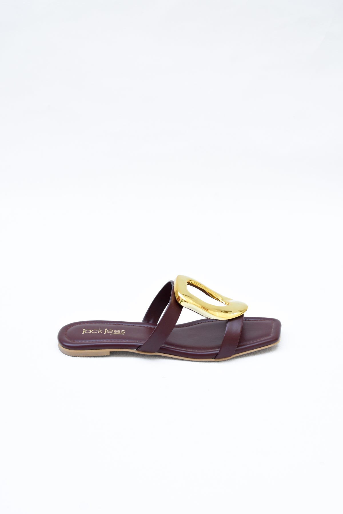Amara square toe flats for women with gold statement detail in Pakistan