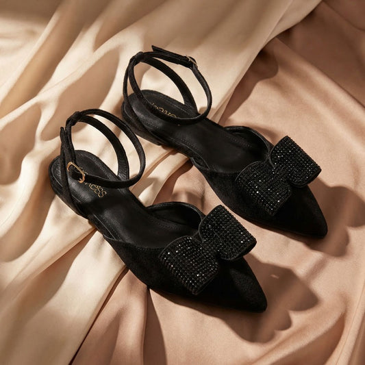 Velora Bow Flats Black