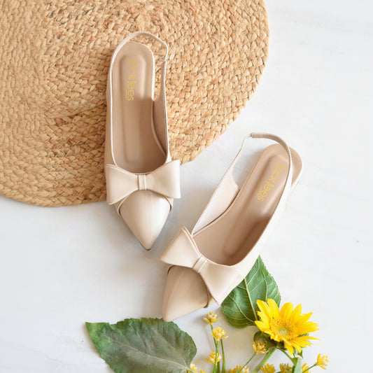 Luna Bow pointed toe slingback flats for women by Jack Jees