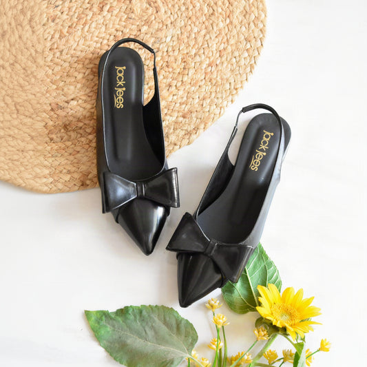 Luna Bow pointed toe slingback flats for women by Jack Jees