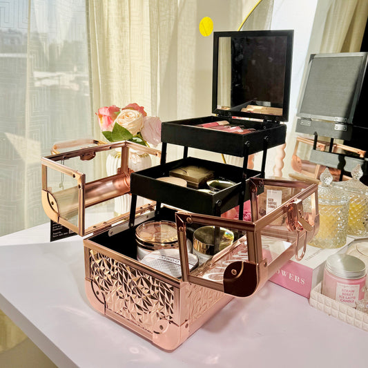 Crystal Clear Vanity Box Rose Gold