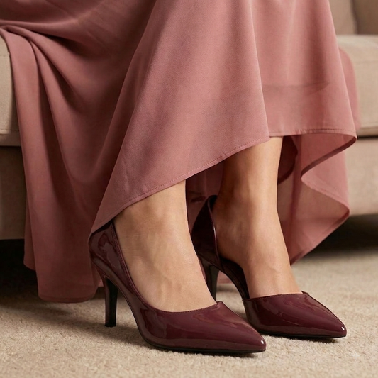 Royal Edge - Maroon Pointed High Heels