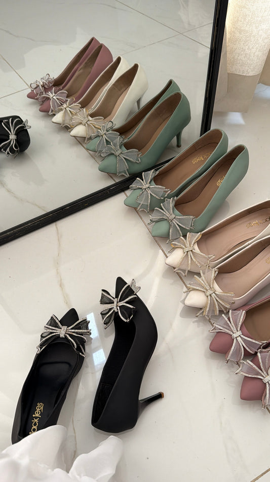 Elysia Bow Heels Black