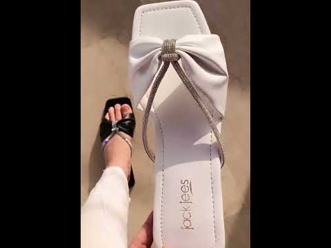 Rhinestone Flats White