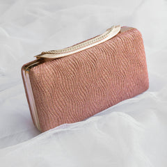 Pleated Luxe Clutch Pink